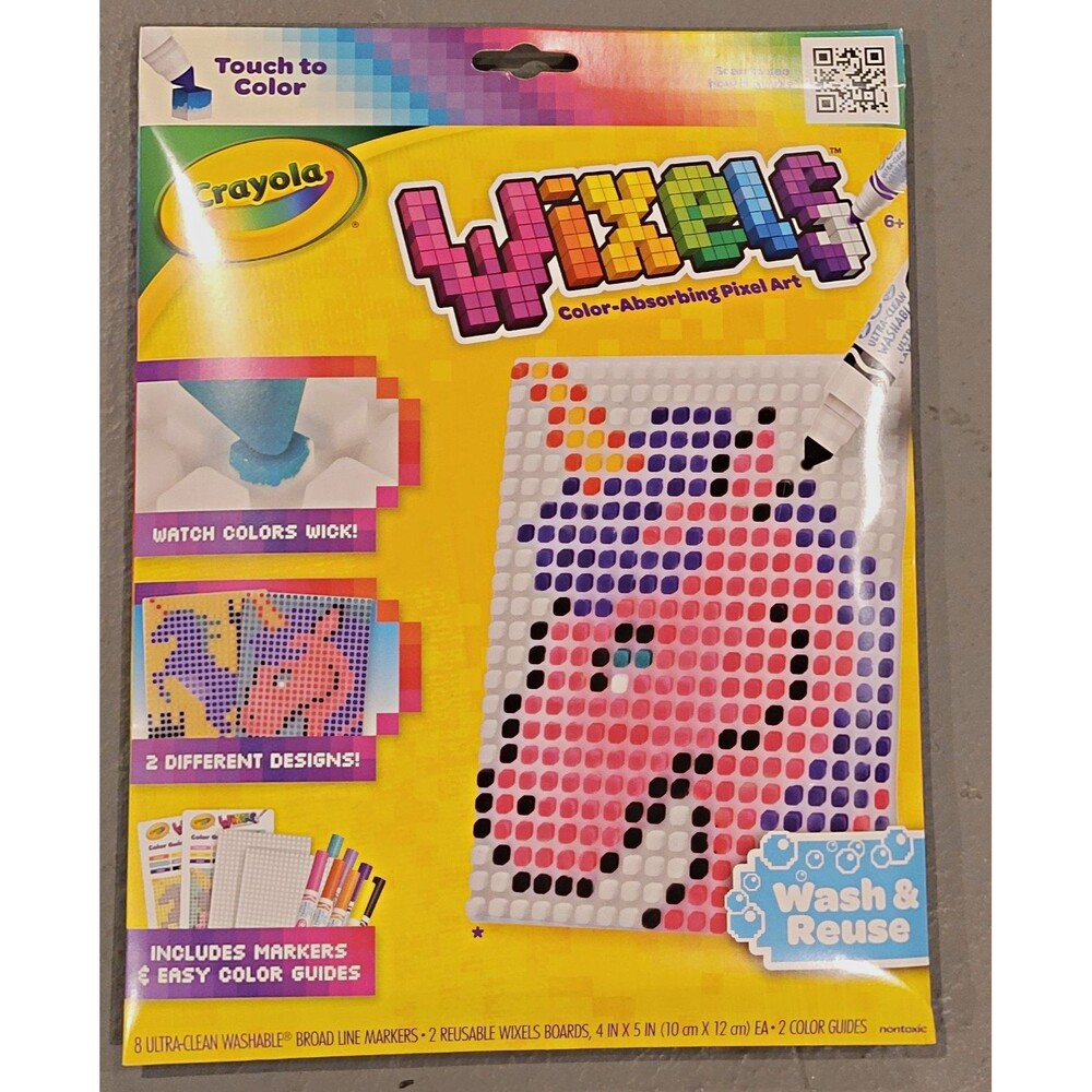 Crayola Wixels Color-Absorbing Pixel Art Craft Kit Touch to Color Wash And Reuse